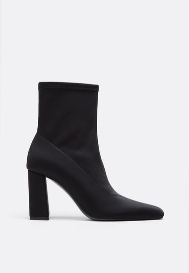 Neoprene heeled ankle boots — BLACK  2