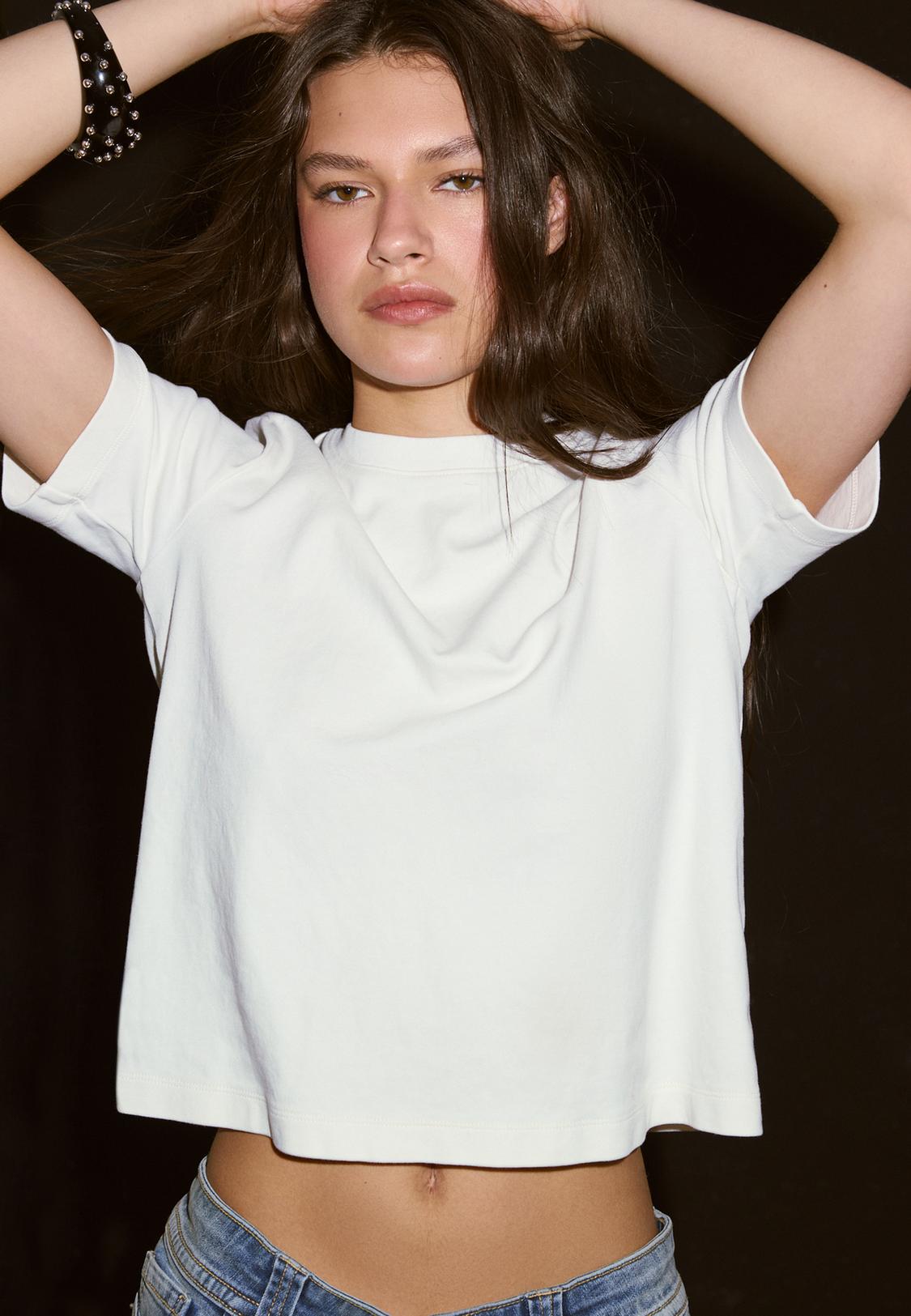 OYIGELZ Maglietta Basic Donna Slim Fit: Top Maniche Corte A Girocollo In Mix Cotone, Taglio Y2K