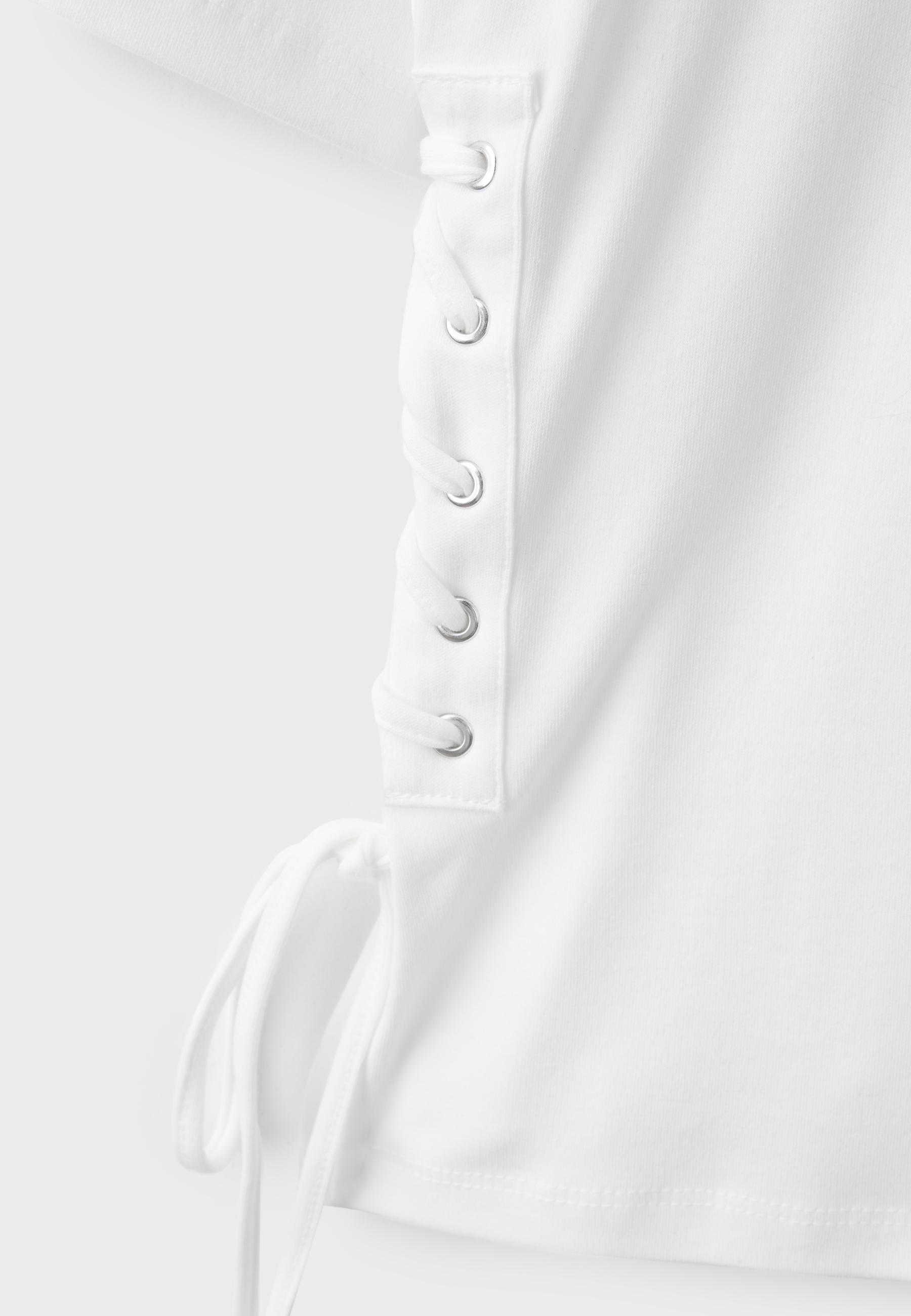 T-shirt with side ties — Ecru