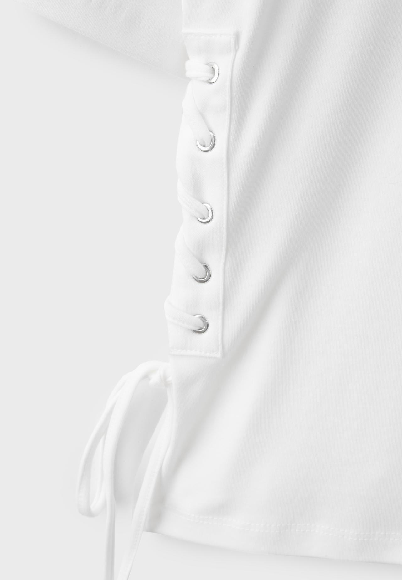 T-shirt with side ties — Ecru