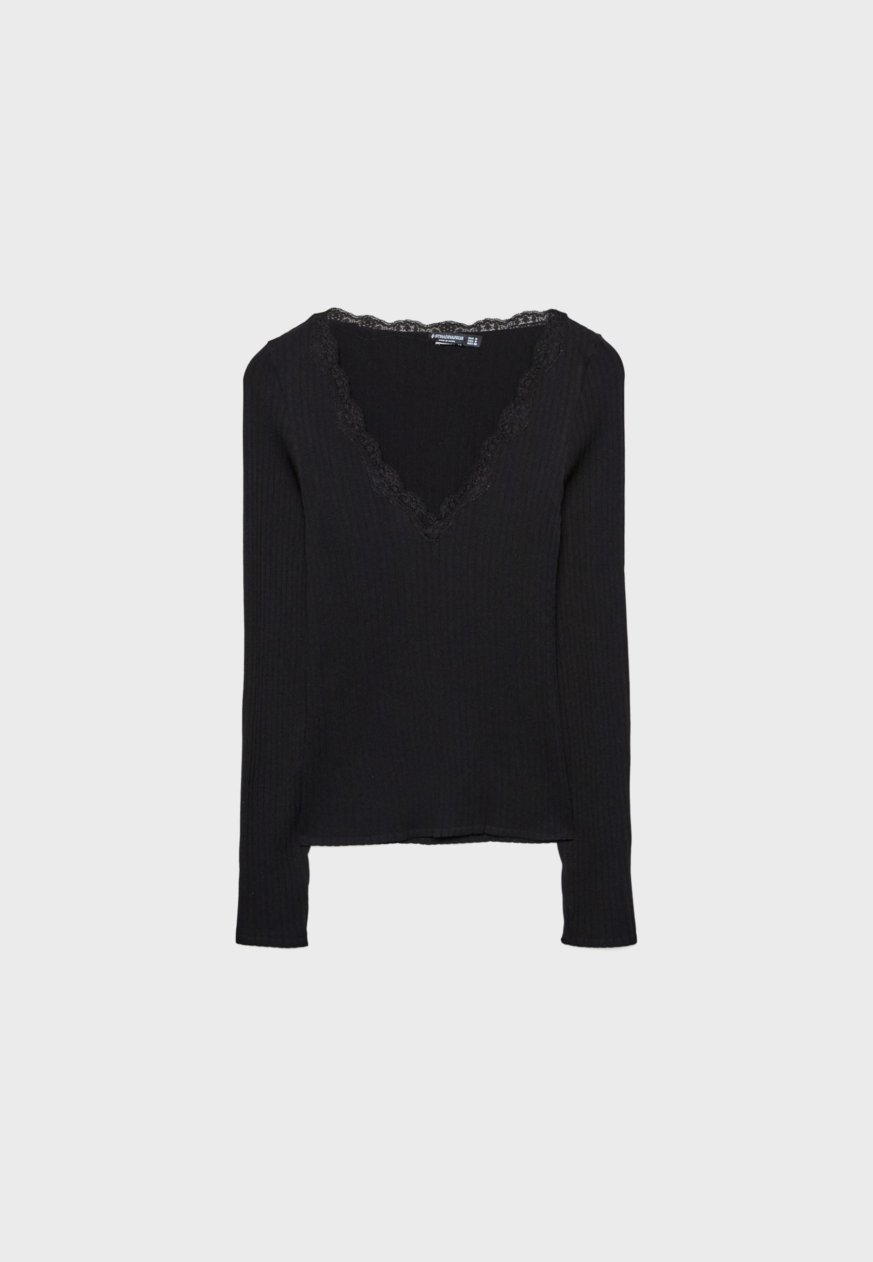Seamless lace top — Black