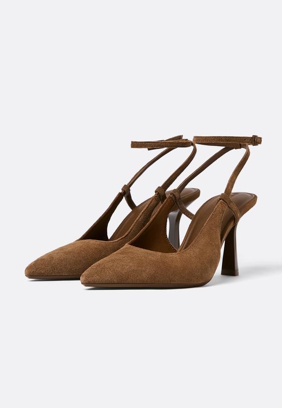 split suede heeled shoes