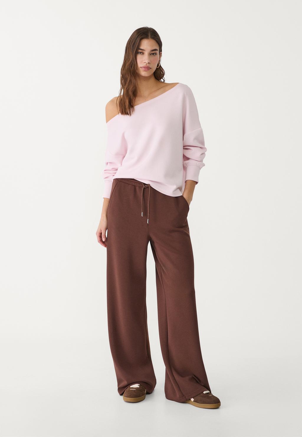 Pantalon palazzo en tissu doux