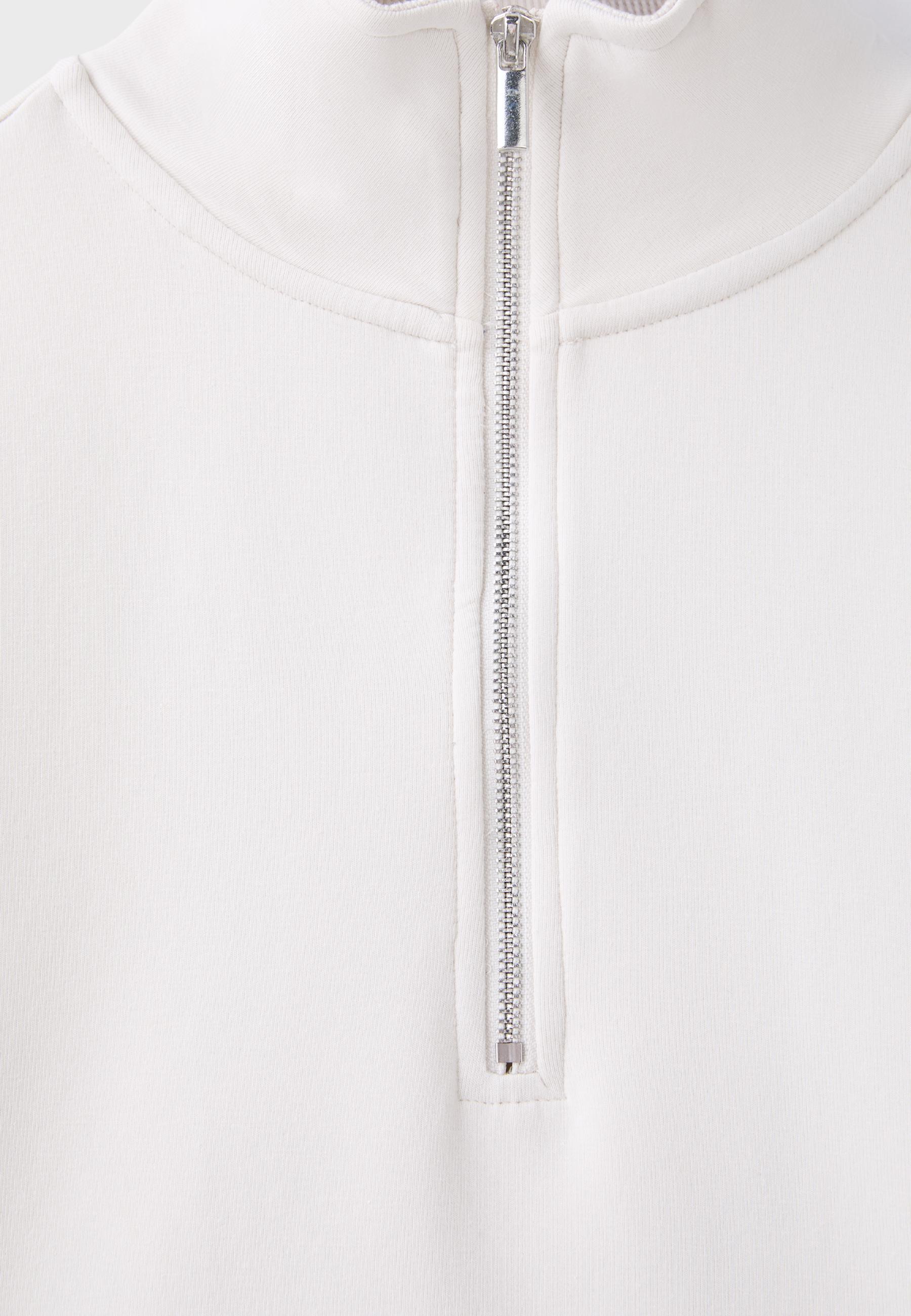 B10 Zip-up sweatshirt with collar — Vanilla