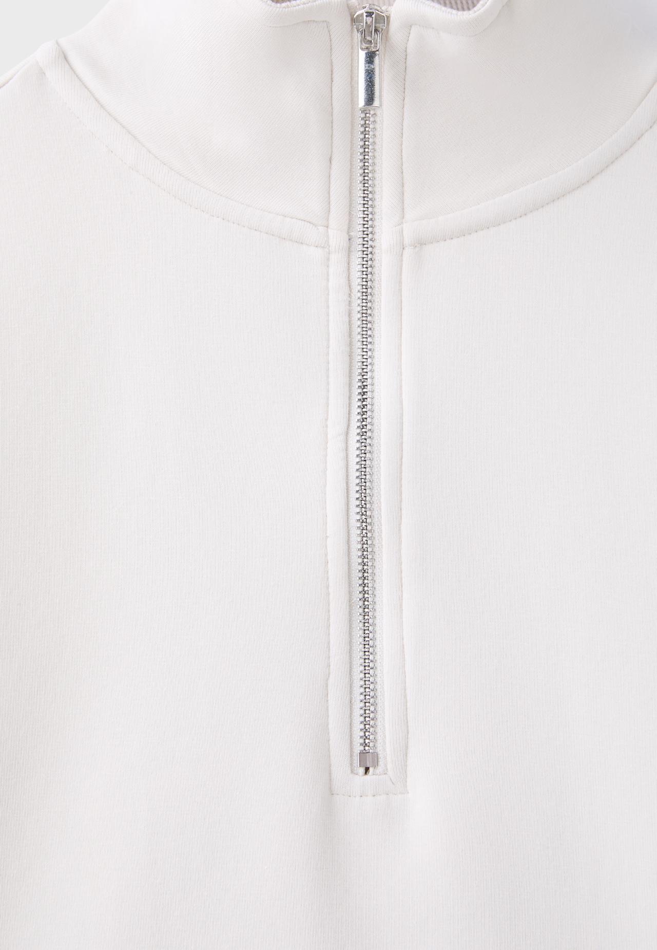 B10 Zip-up sweatshirt with lapel collar — Vanilla