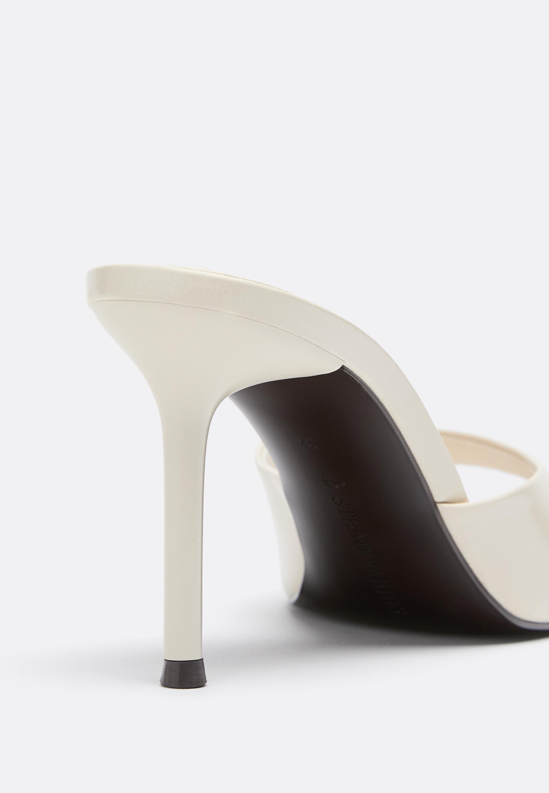 Heeled mule sandals — ECRU