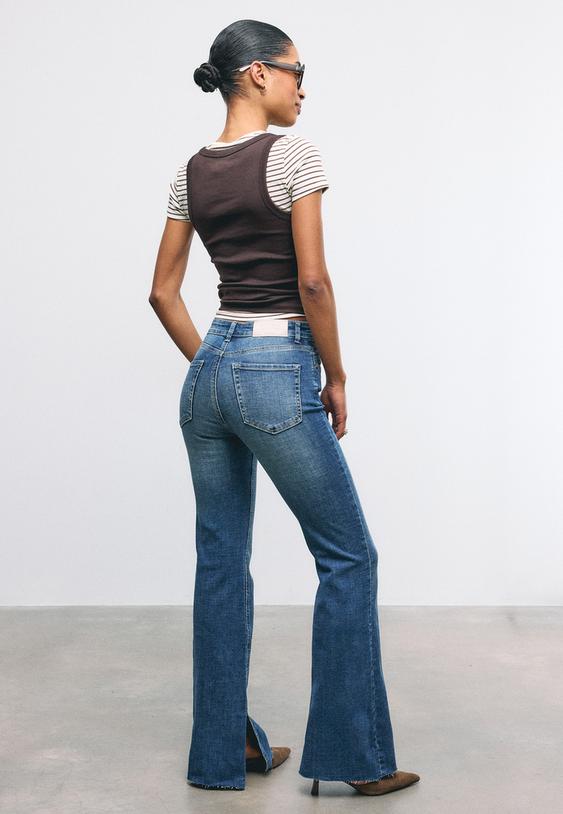 d74 jeans flare slit