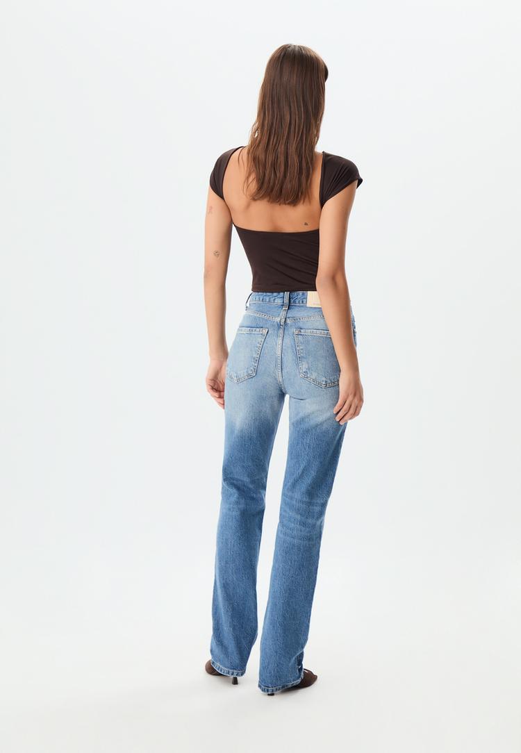 d98 jeans straight efecto vintage