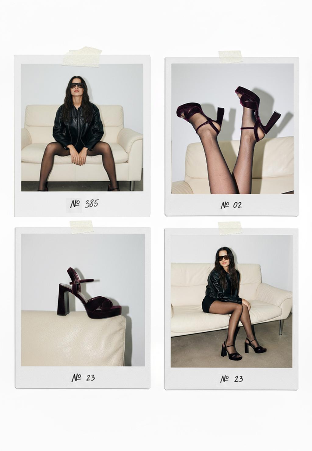 Chaussures à plateforme effet velours