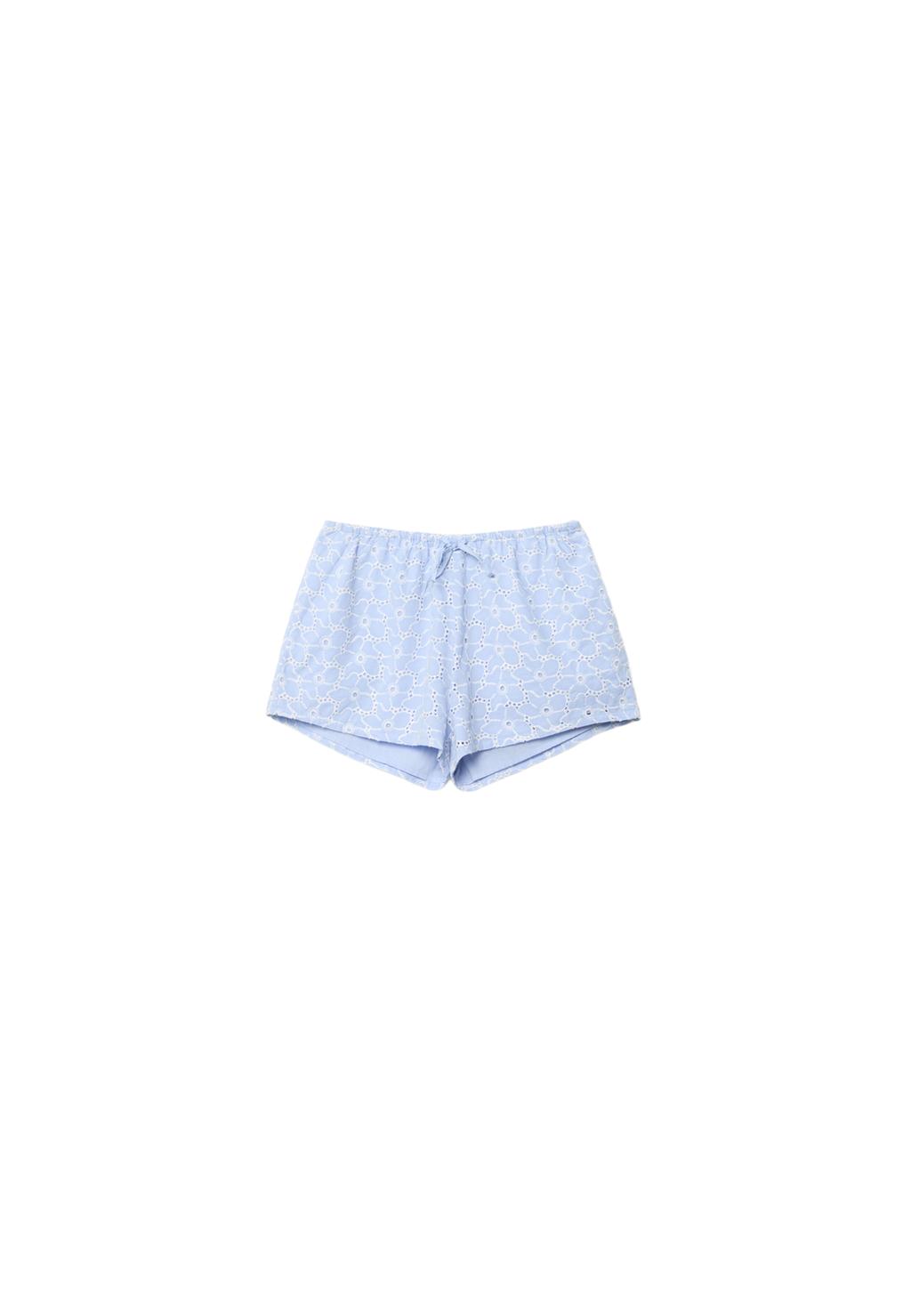 Shorts bordado contraste