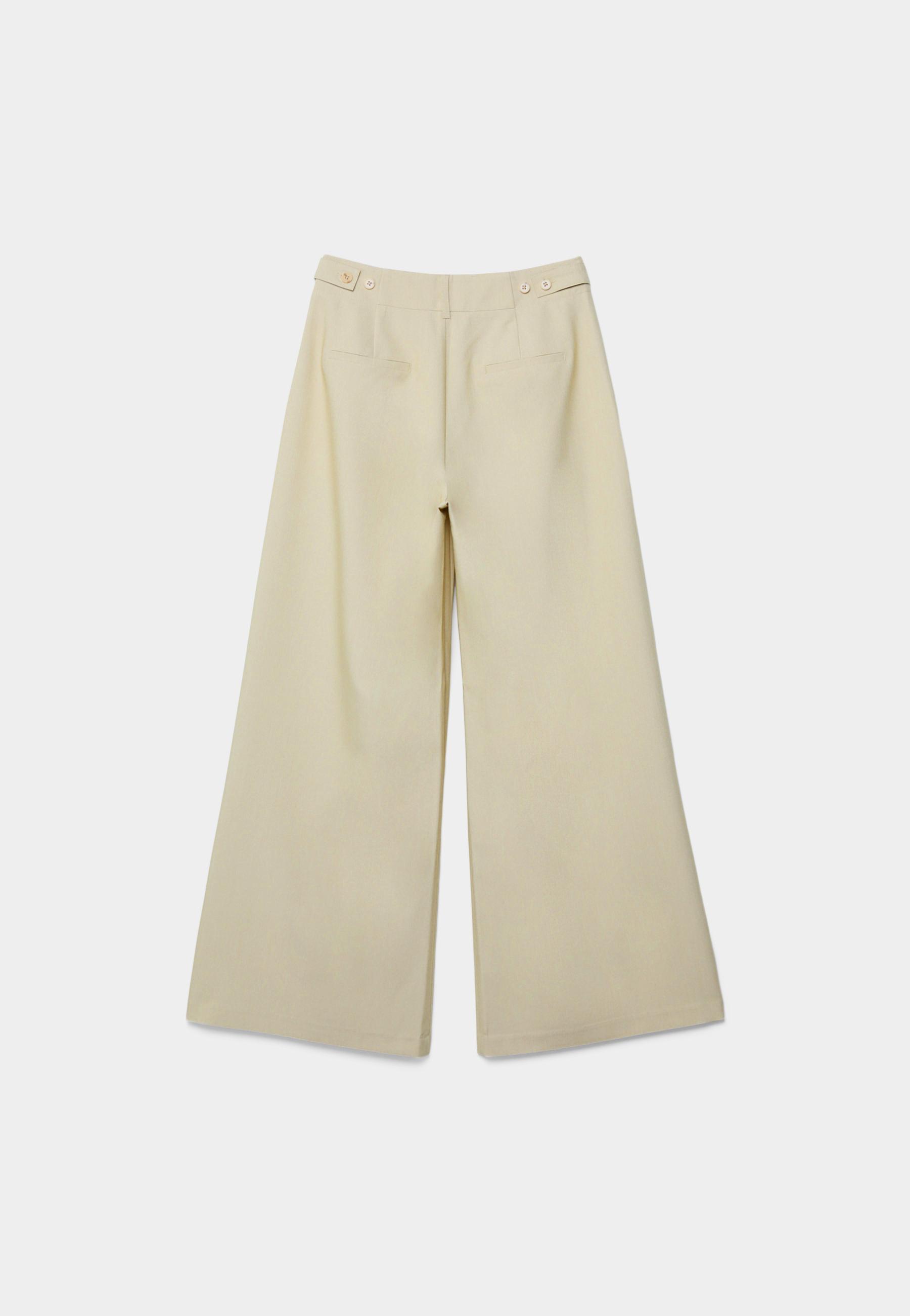 Adjustable super wide-leg trousers — Stone