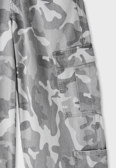 Printed cargo trousers — Grey 8