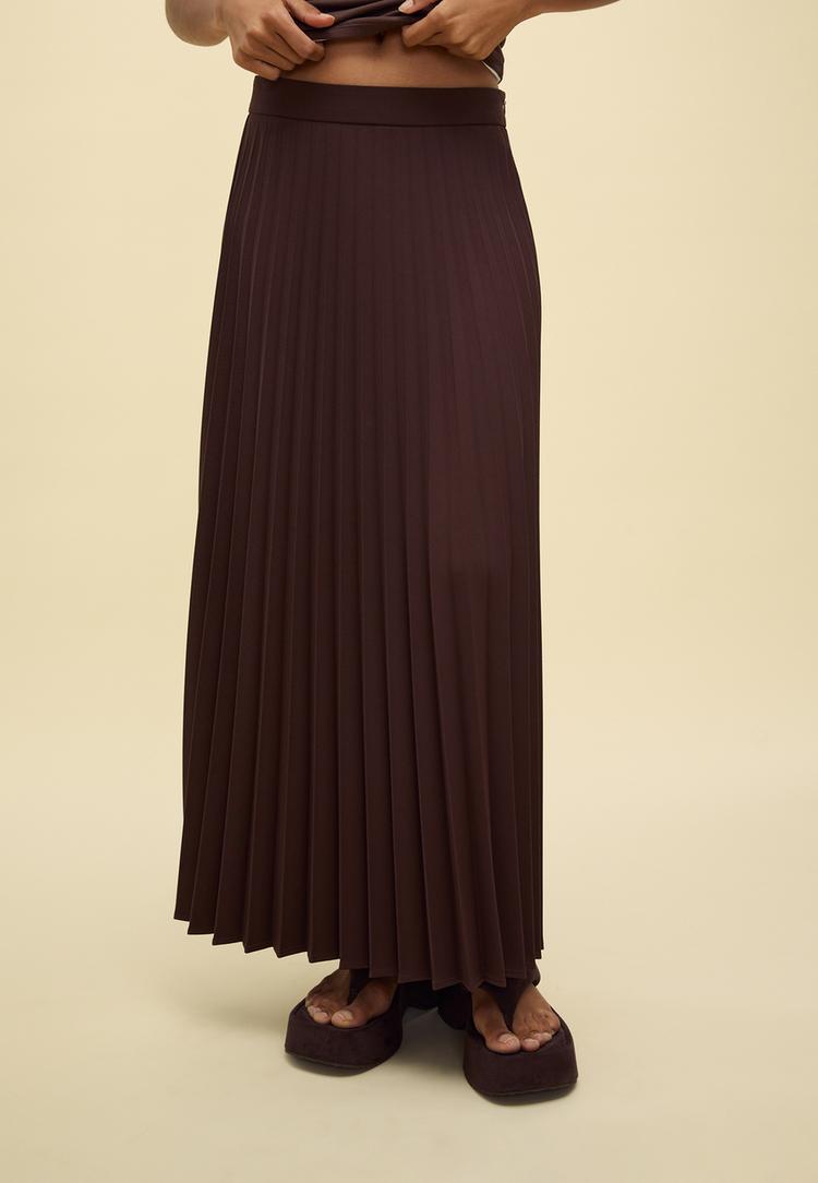 falda midi plisada