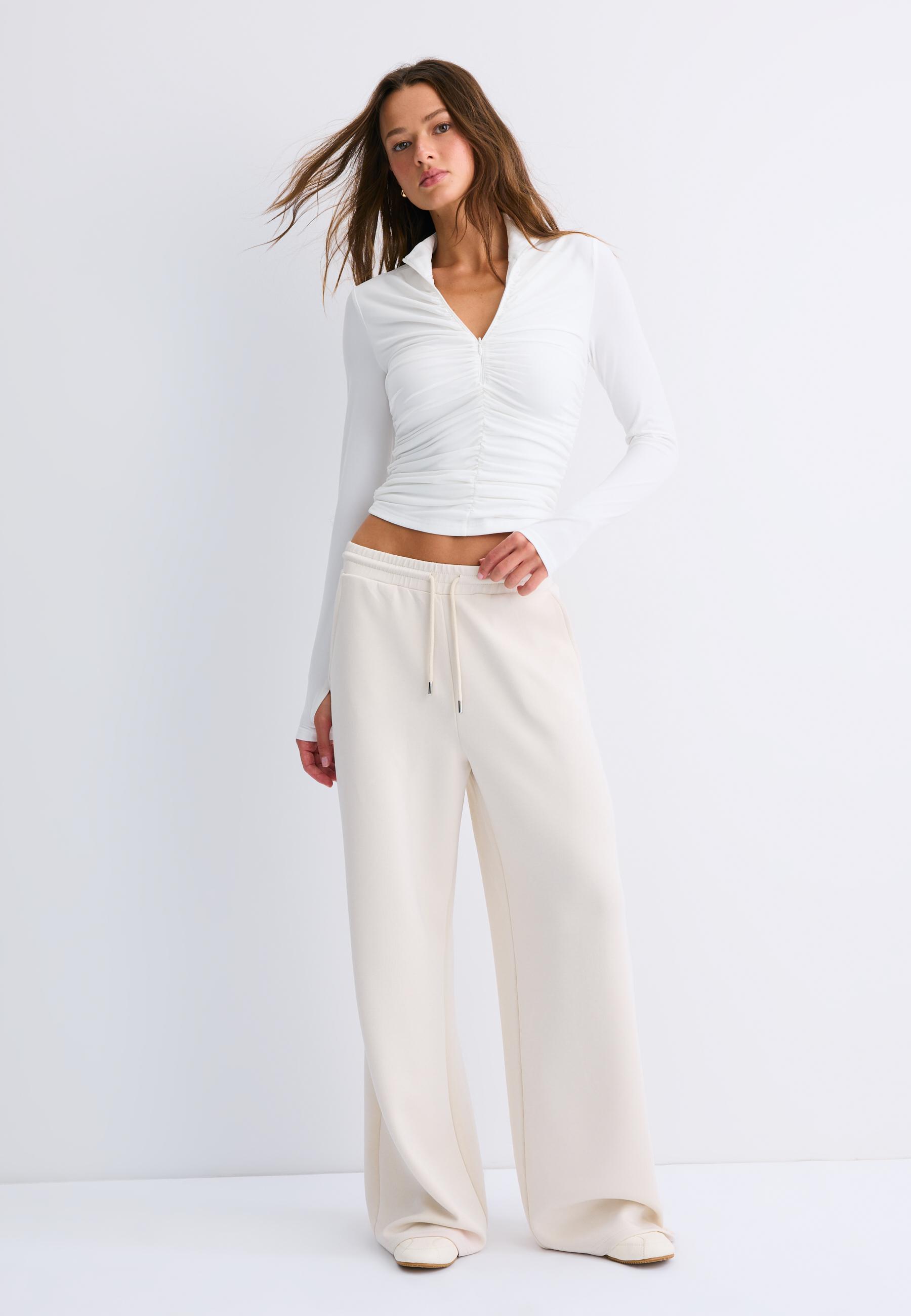 Yumuşak dokulu palazzo jogger pantolon