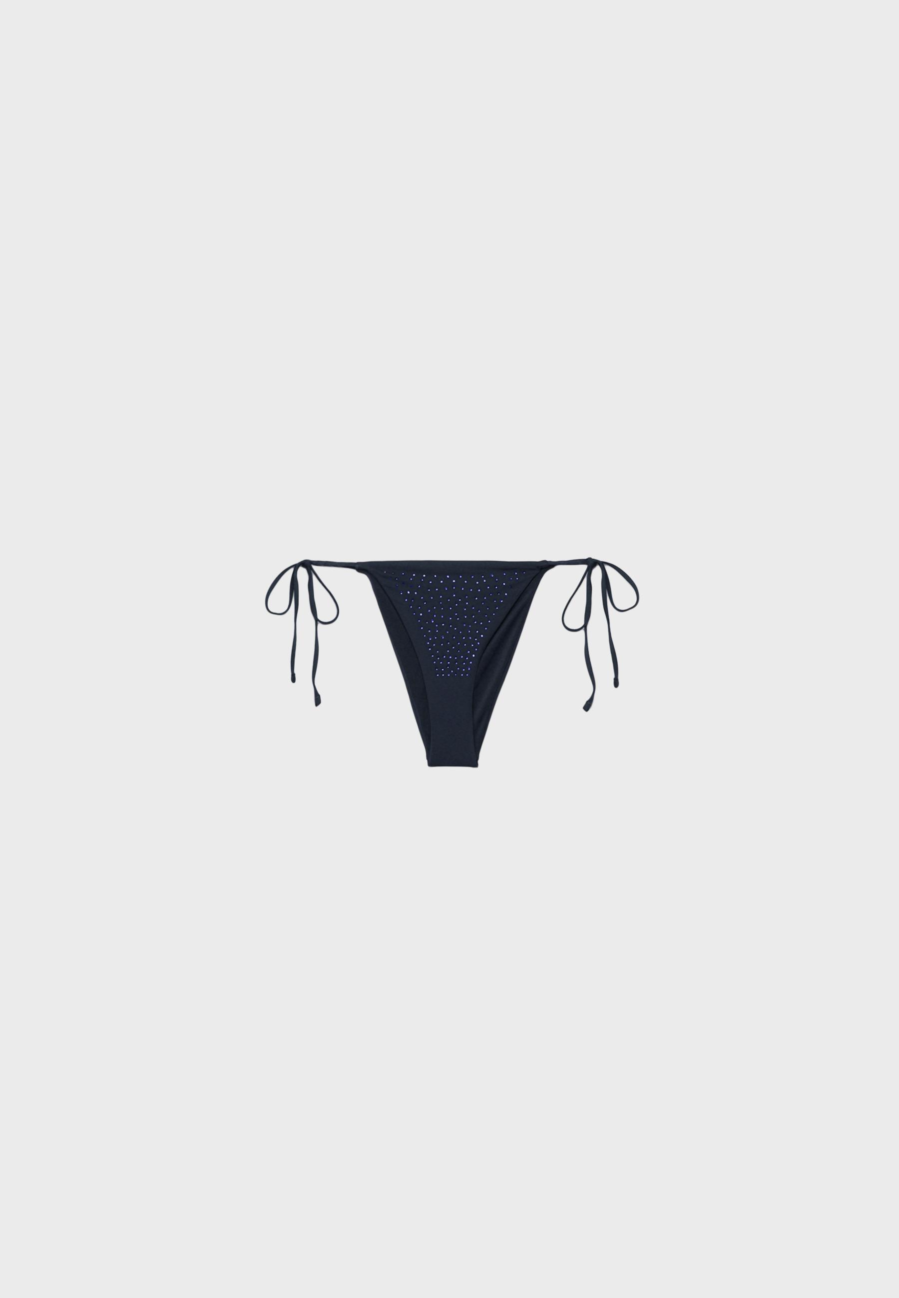 Shimmery Brazilian bikini bottoms — Dark blue