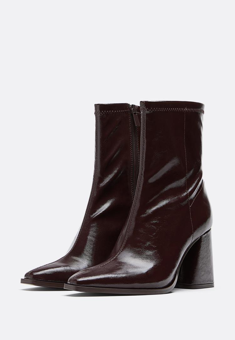 high heel stretch ankle boots