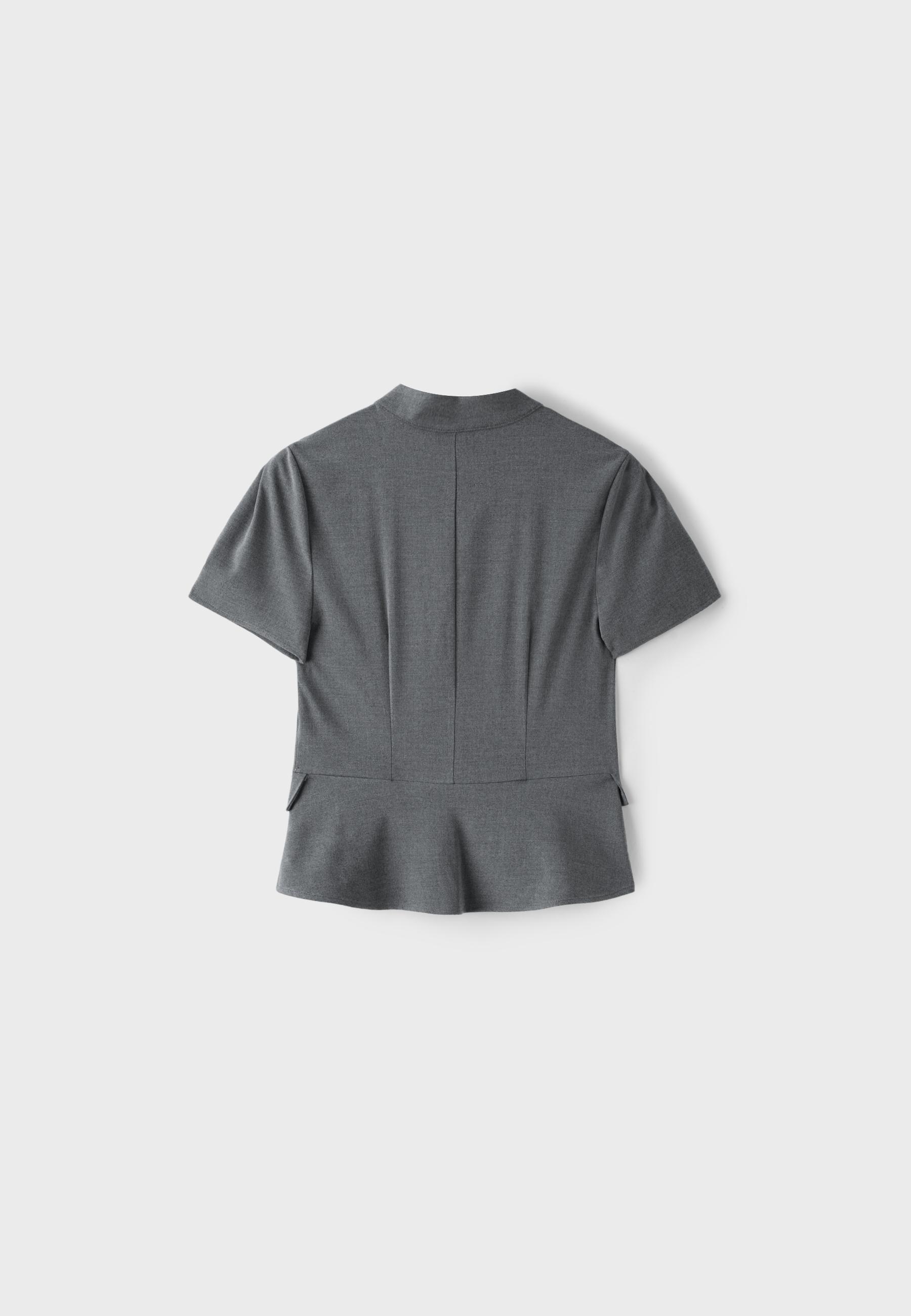 Fitted short sleeve shirt — Grey