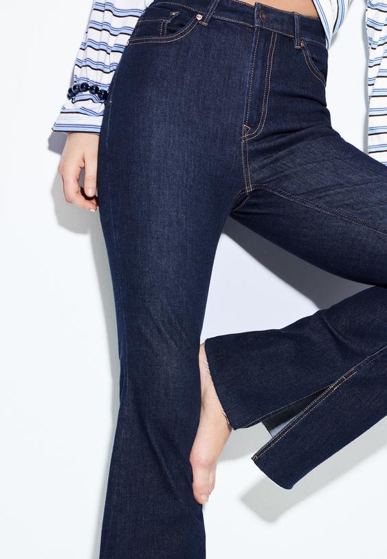 d74 flared jeans with slit