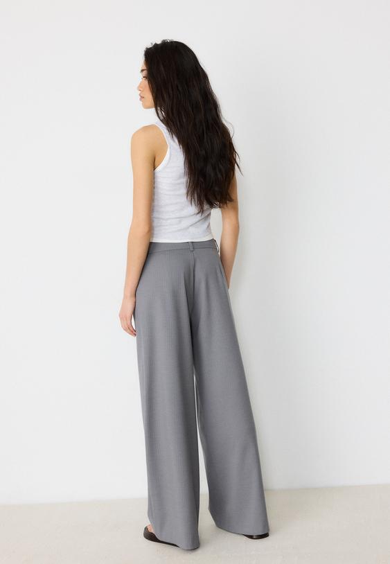 pantalon vestir casual cintura cruzada rayas