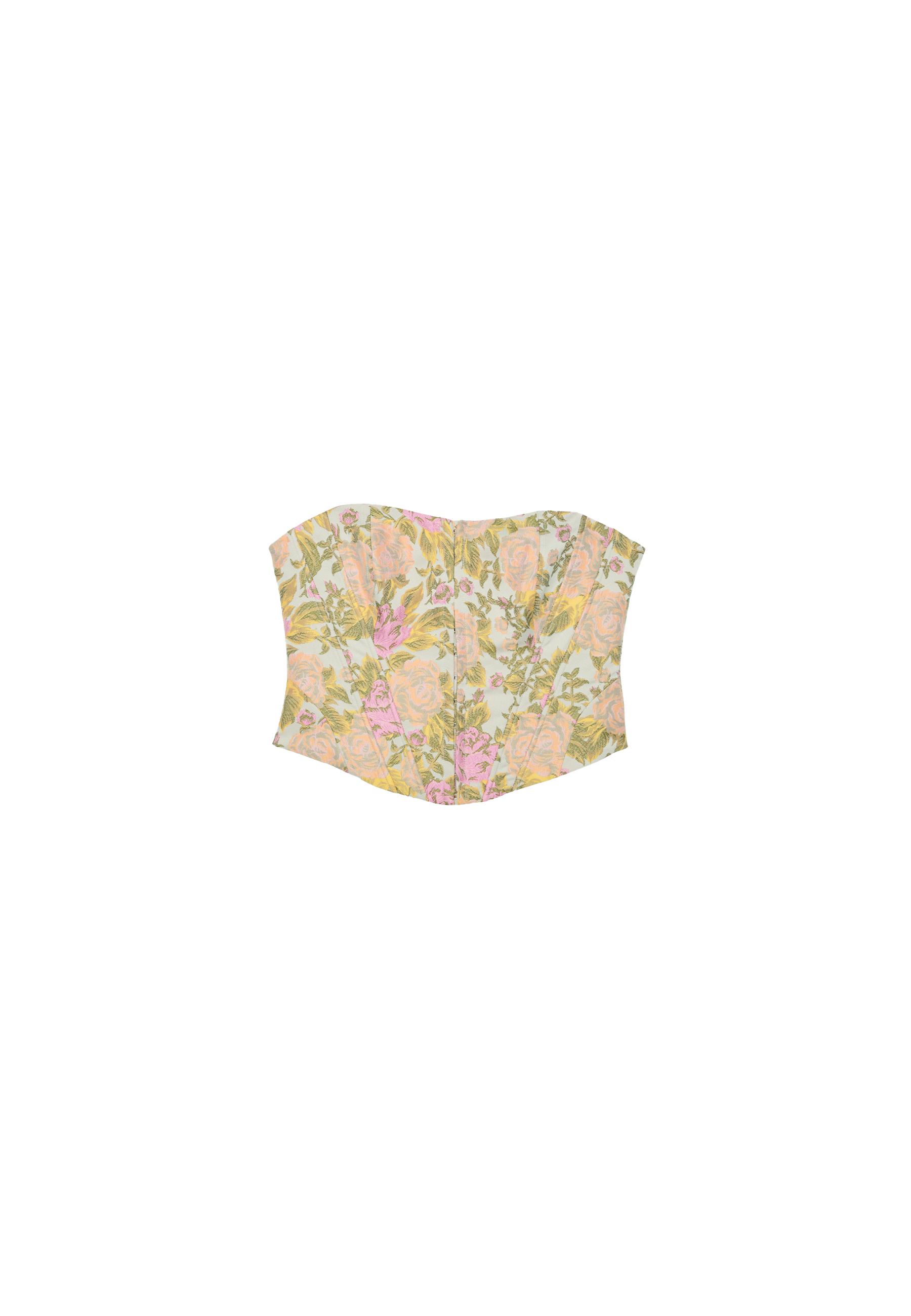 Lace-up corset — Beige melange