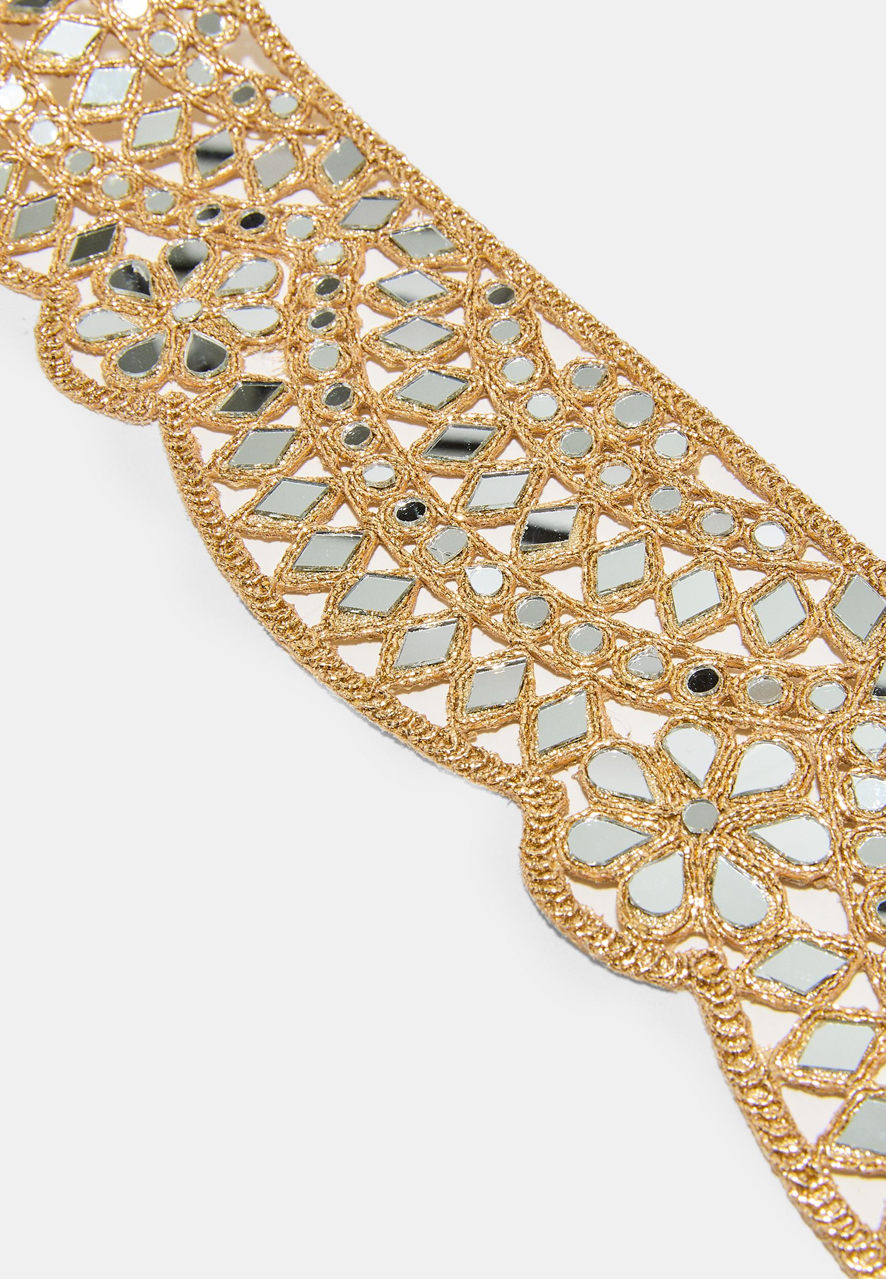 Wavy mirror belt — Gold