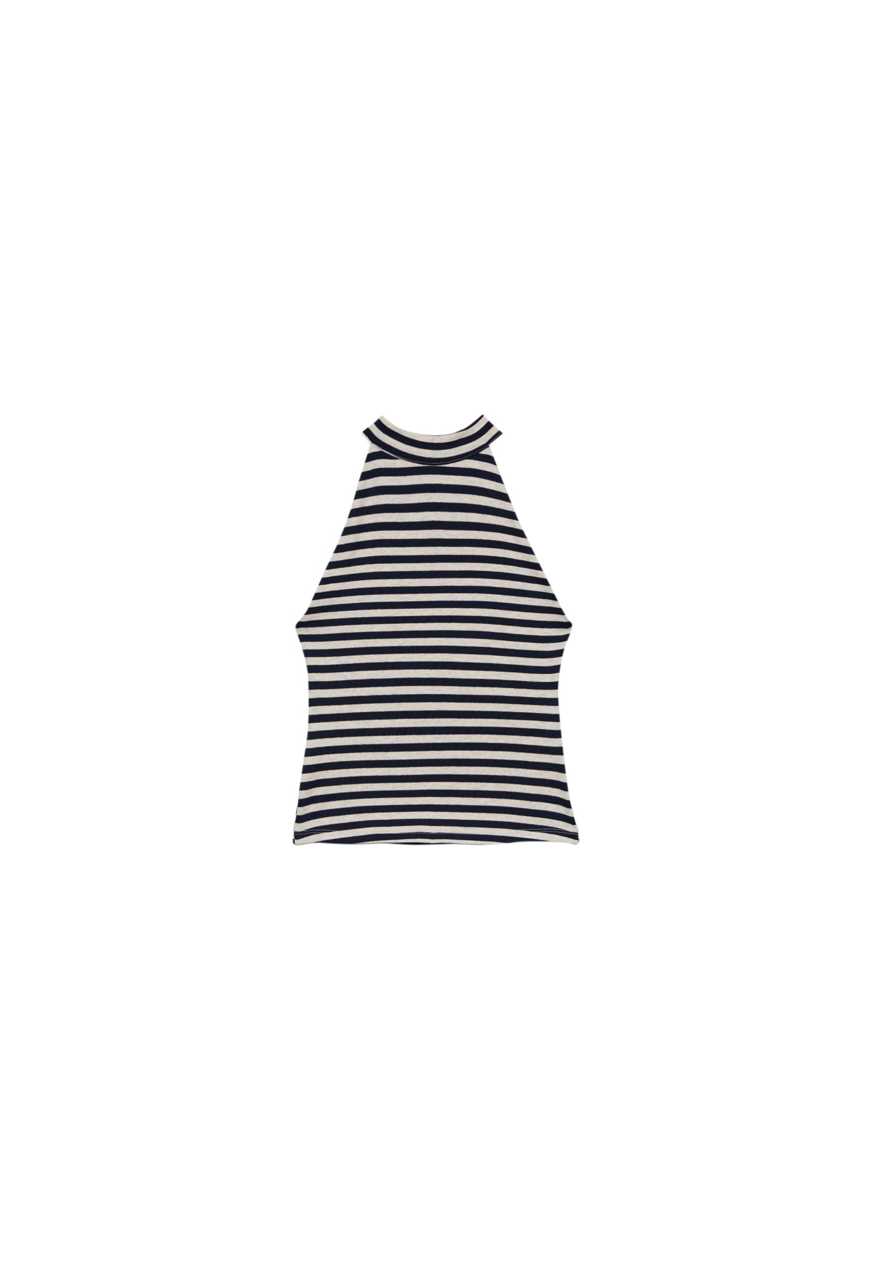Striped halter top — Dark blue