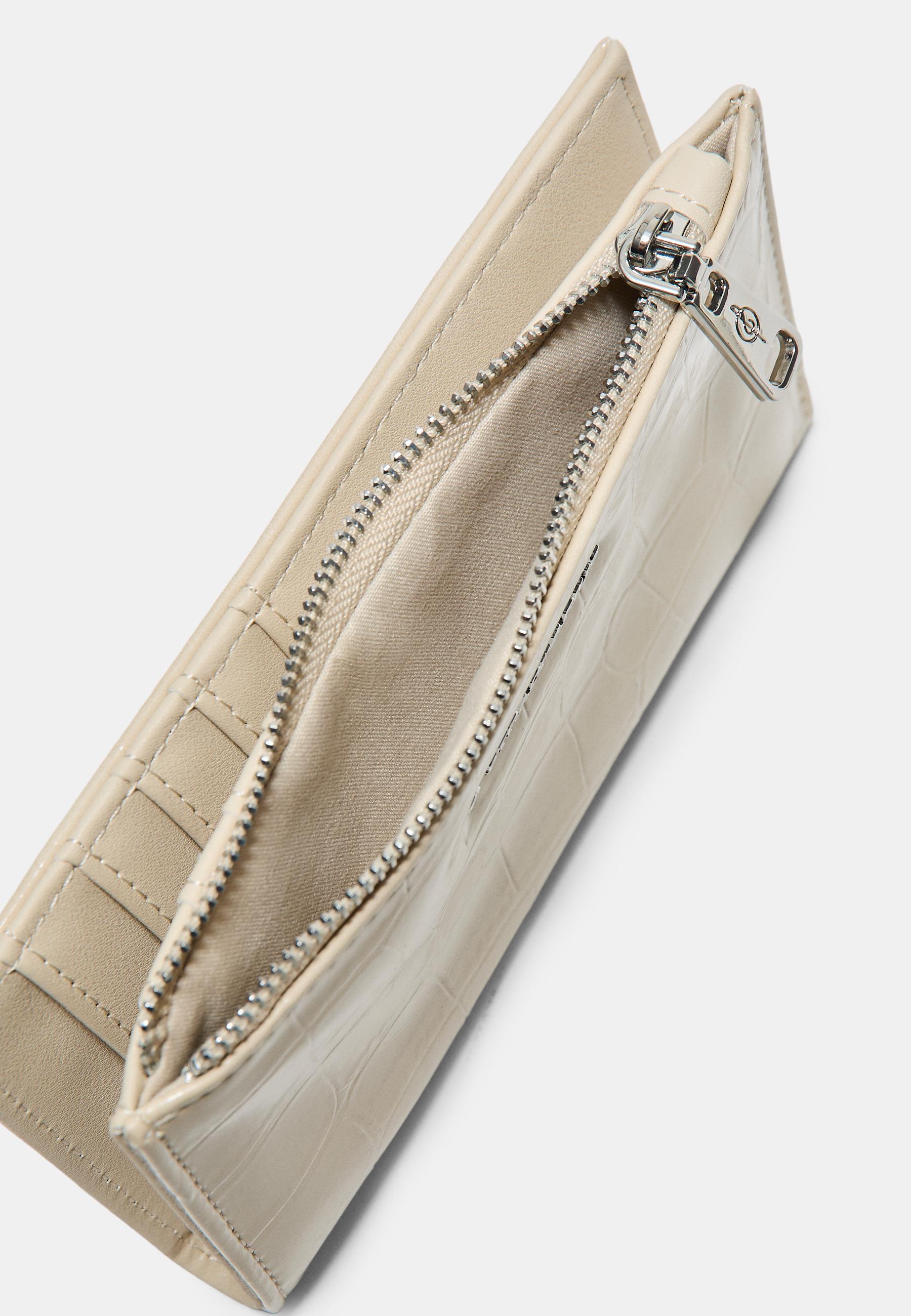 Basic mock croc purse — Ecru