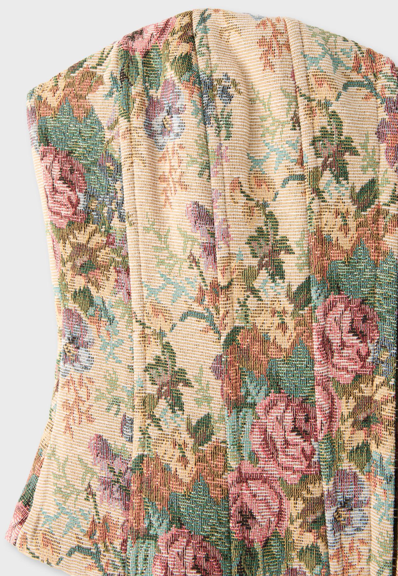 Jacquard bustier top — Stone