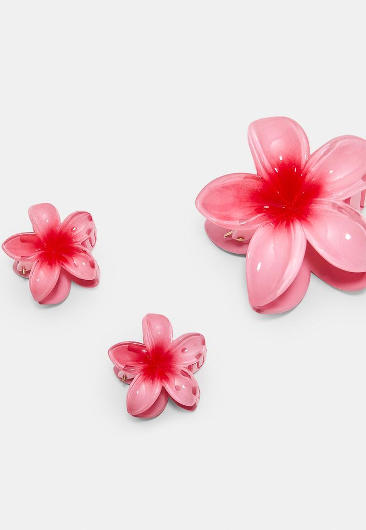 set 3 pinzas flor