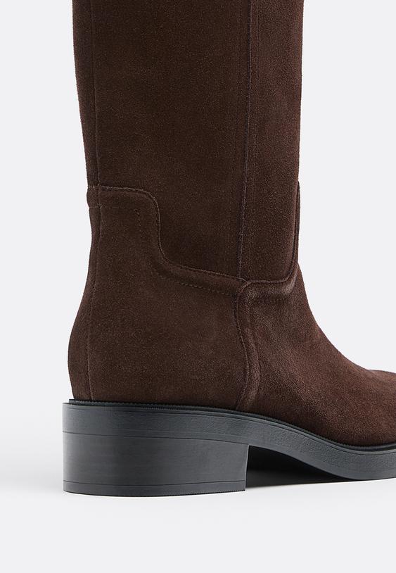 botas planas hipicas piel