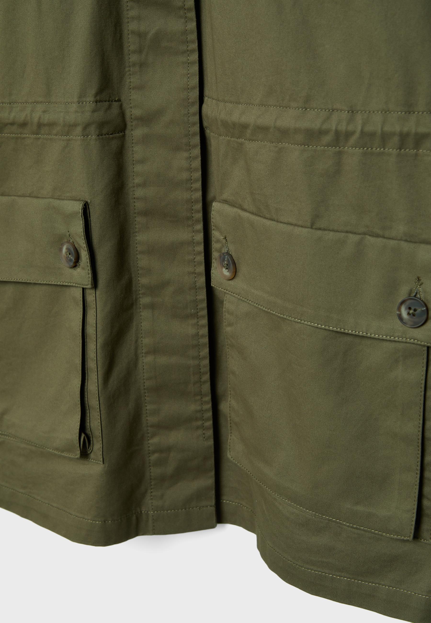 Cotton parka with pockets — Olive green