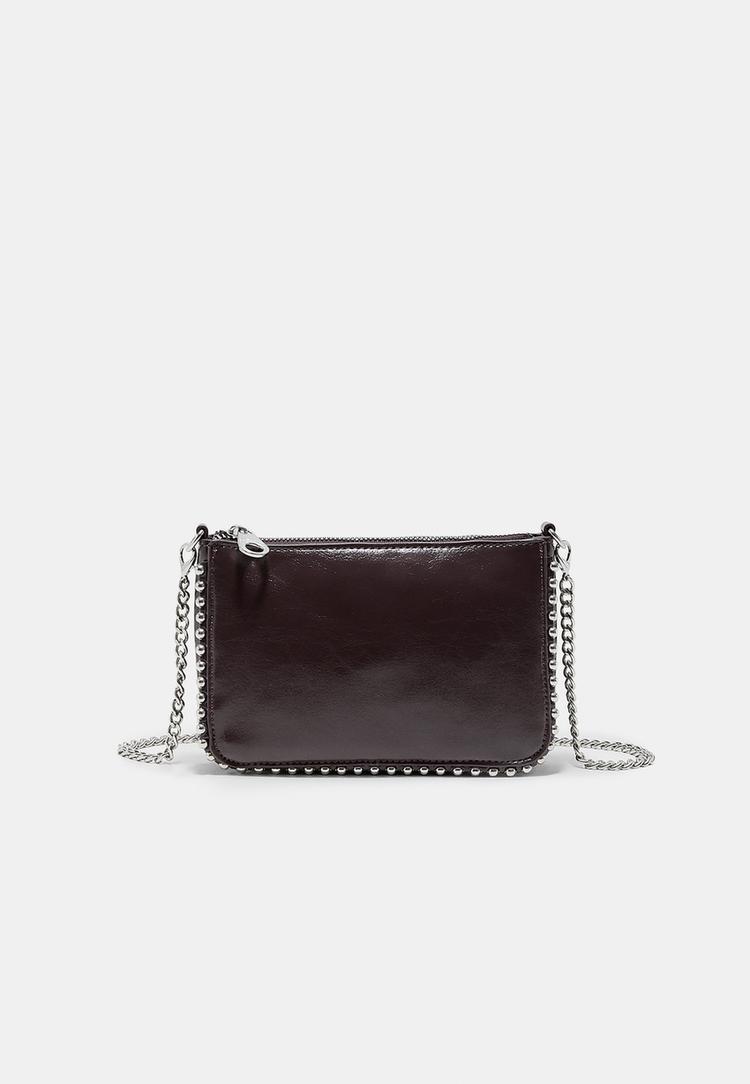 Stradivarius Mini Torba Sa Zakovicama Burgundy Os