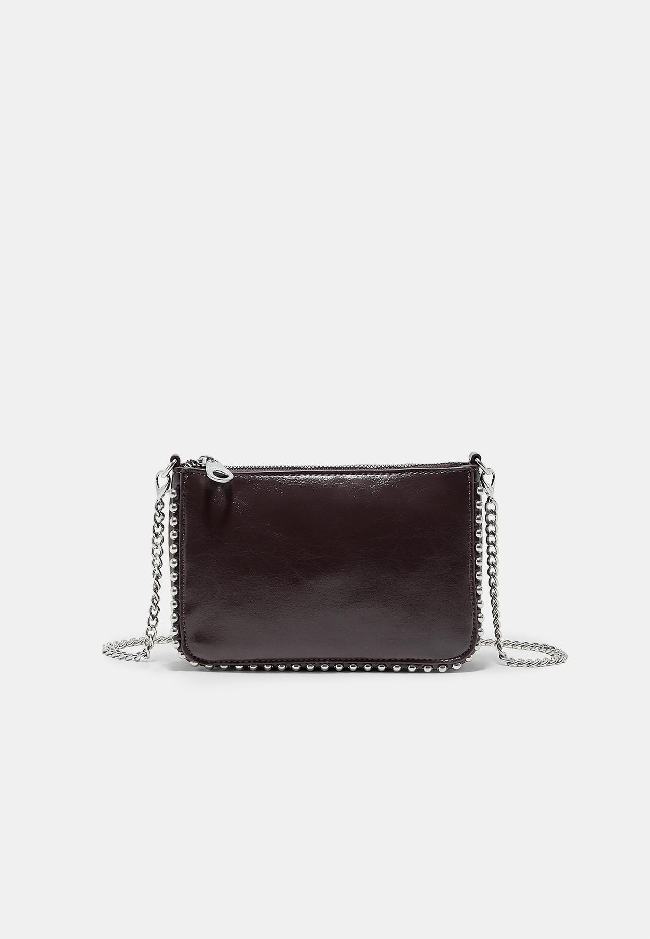 Mini bag with studs — Burgundy