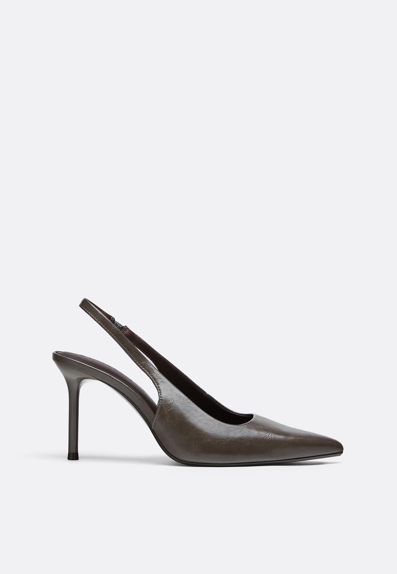 Heeled slingback shoes — GREY