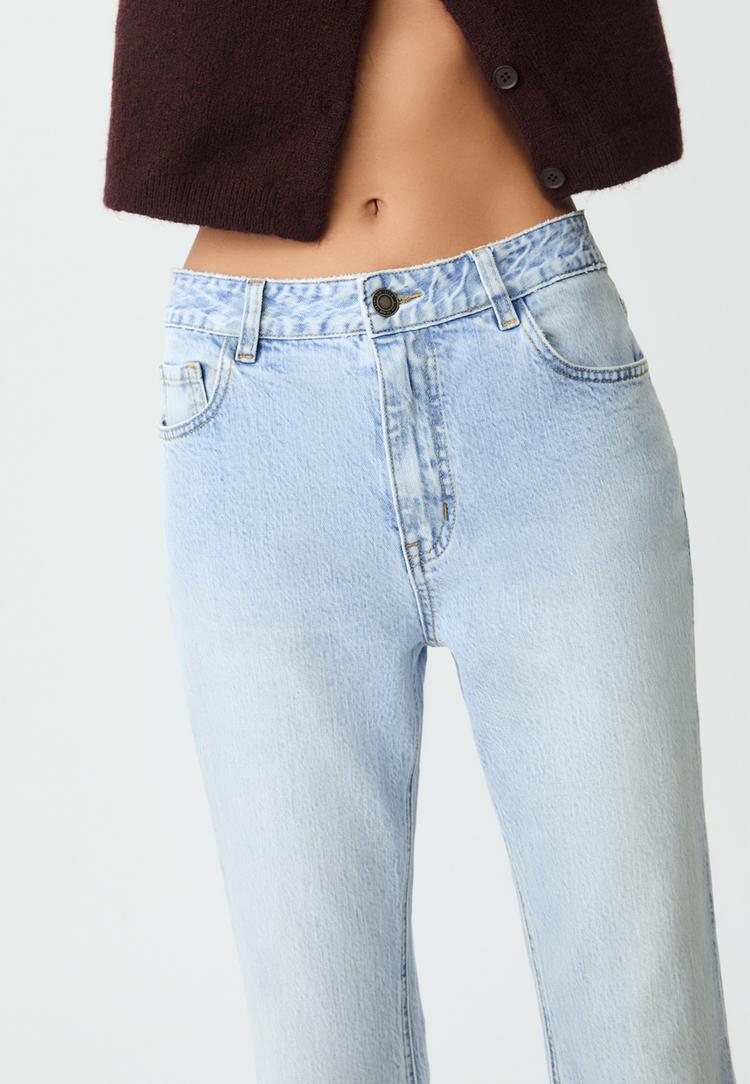 jeans straight high waist comfort