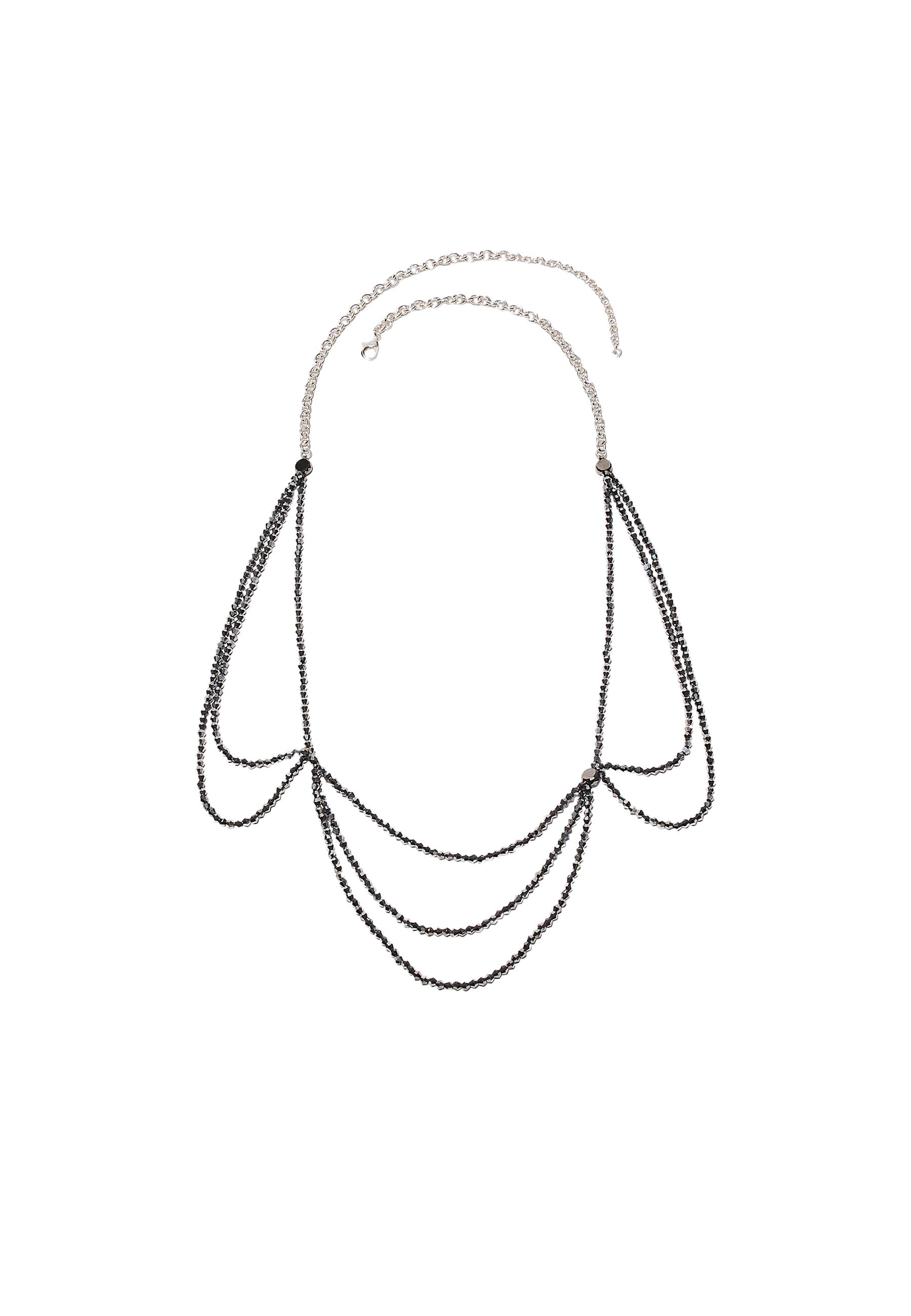 Multi-way beaded necklace — Grey