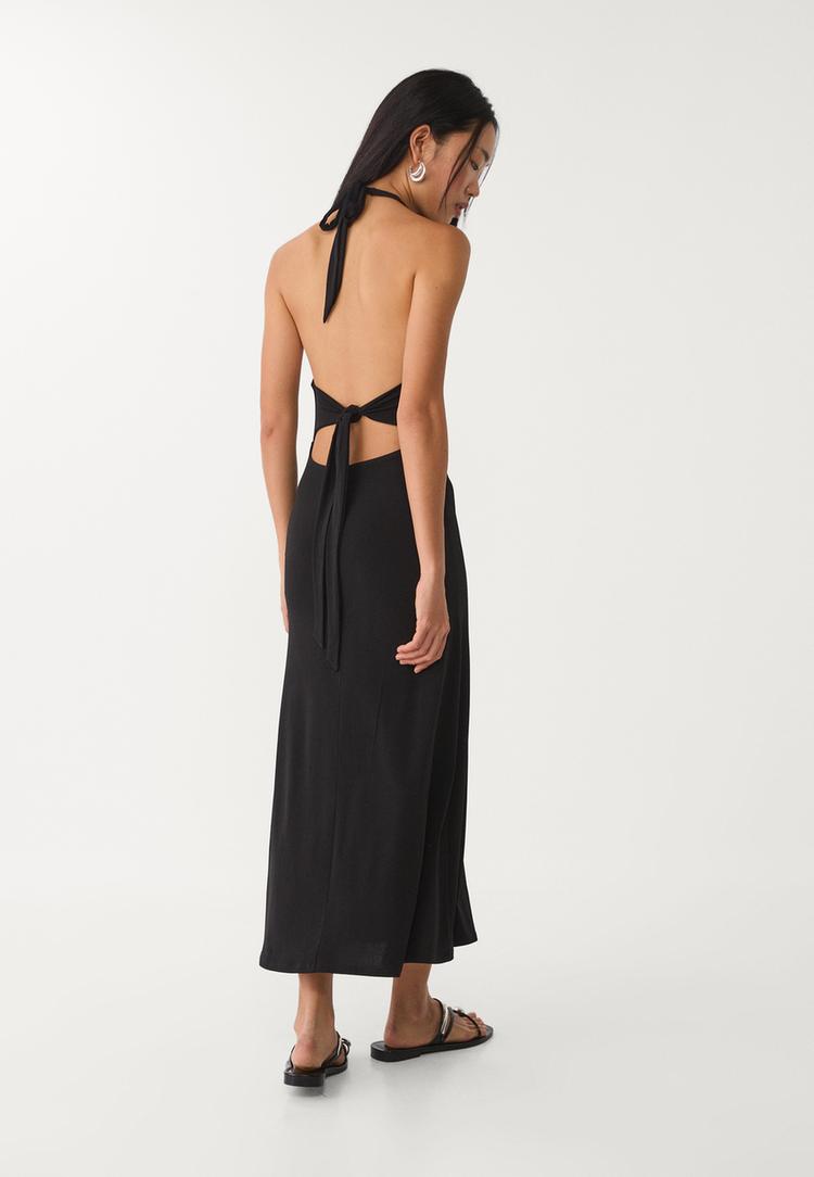 vestido midi nudo espalda