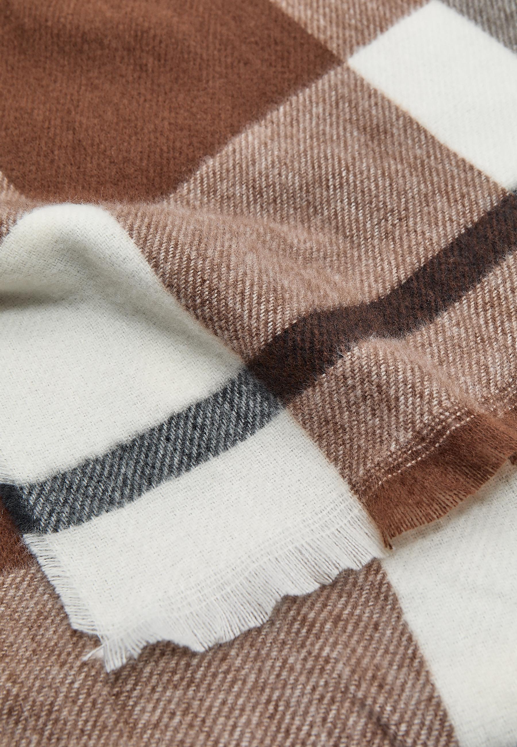Checked scarf — Ecru