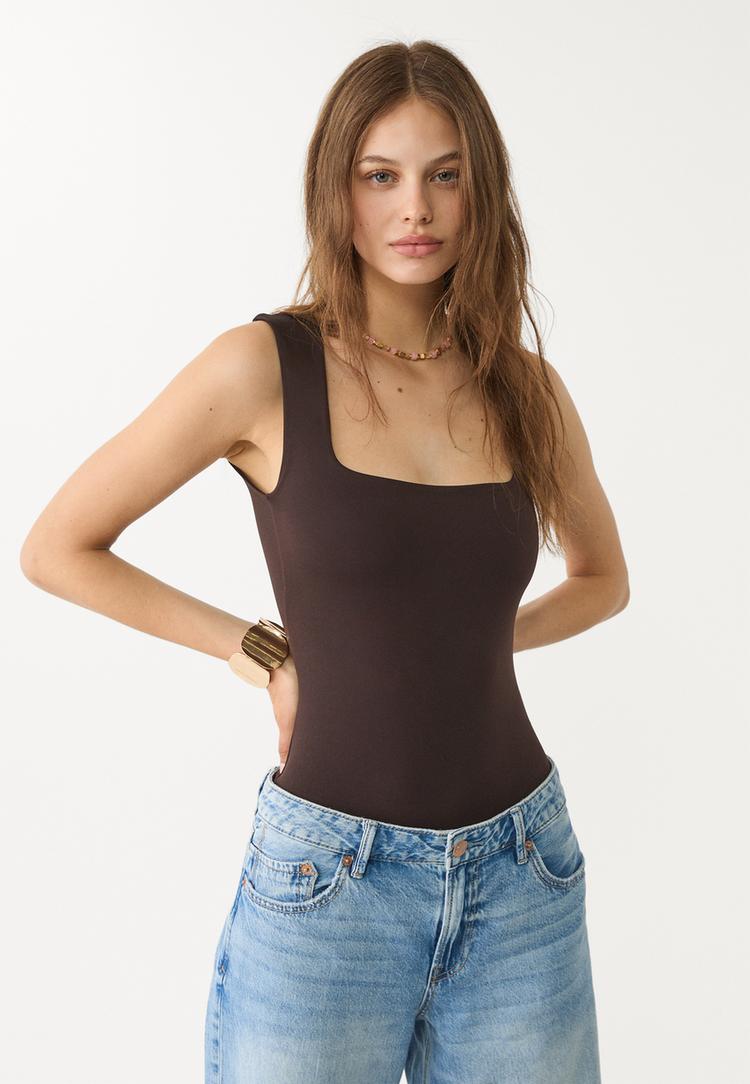 body poliamida escote cuadrado