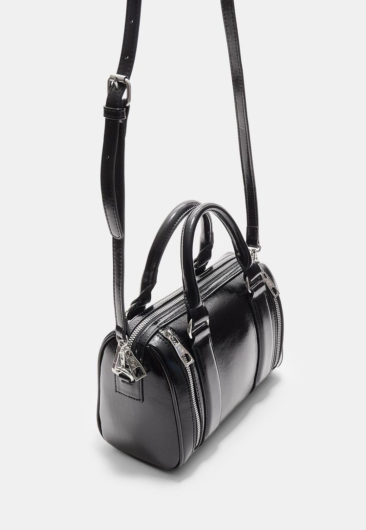 bolso efecto piel cremalleras