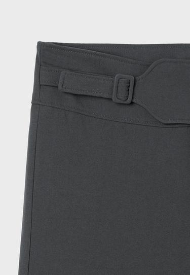 Straight-leg trousers with buckle detail — Grey 9