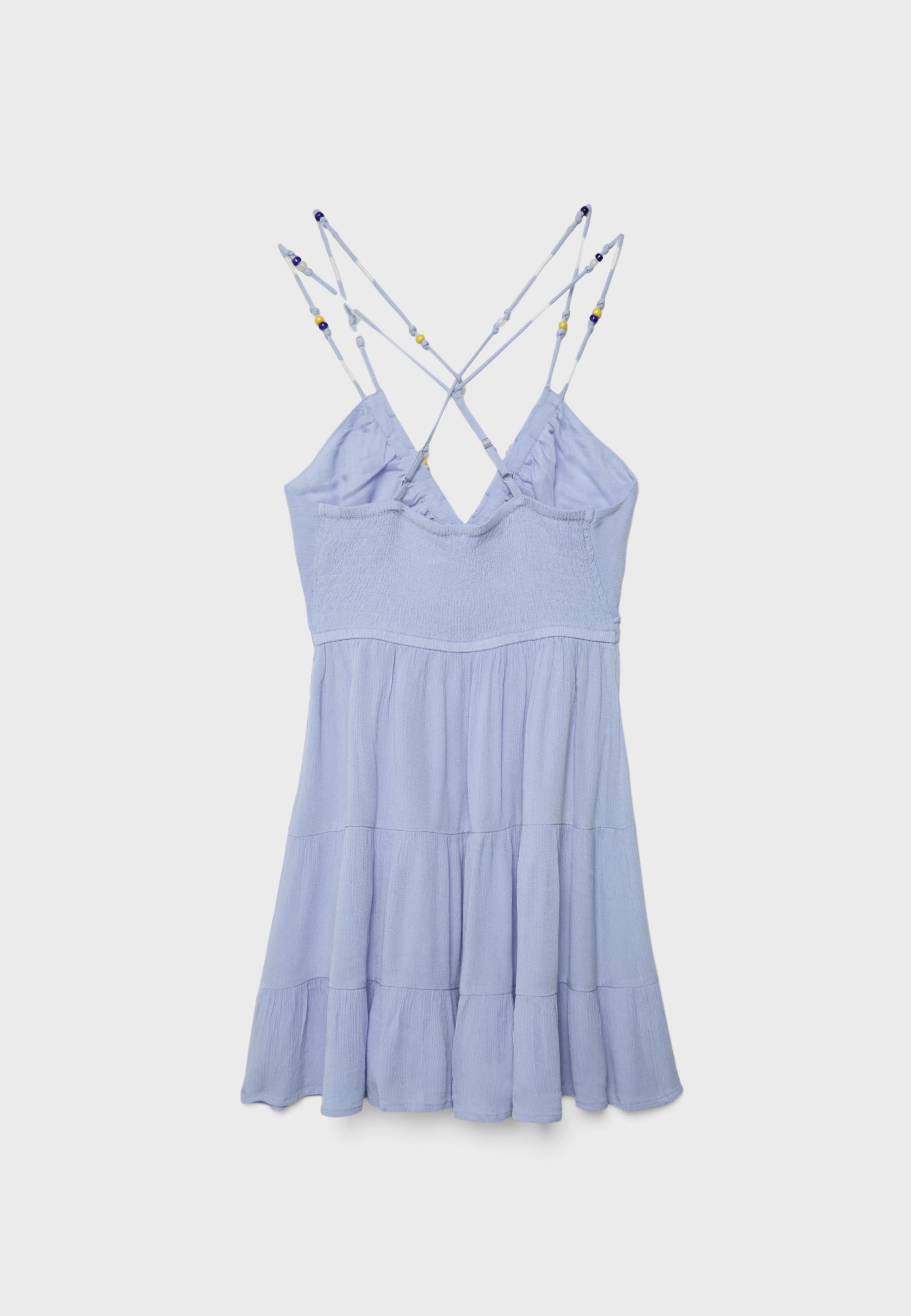 Short beaded dress — Blue