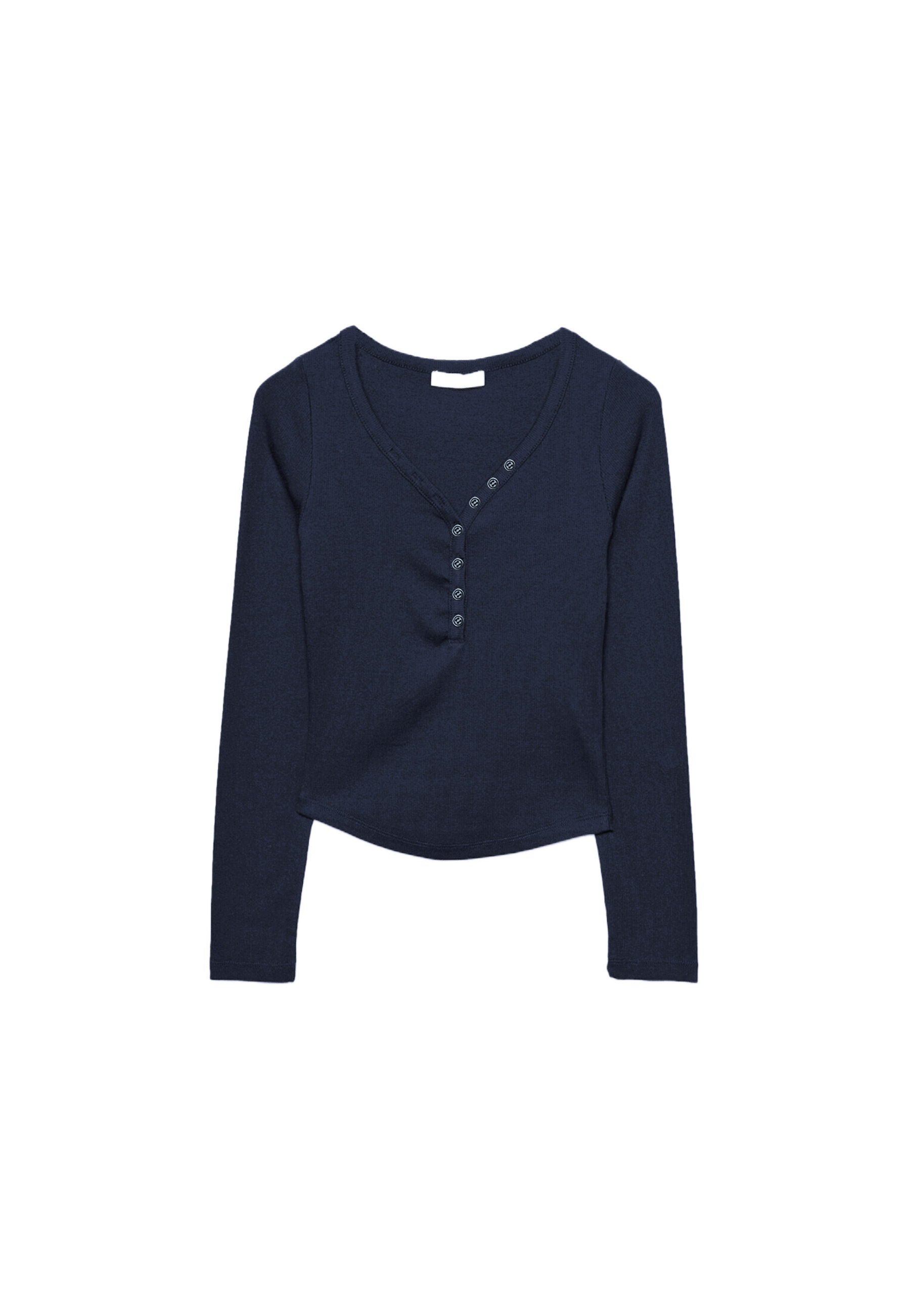 Blouse with buttons — Navy blue