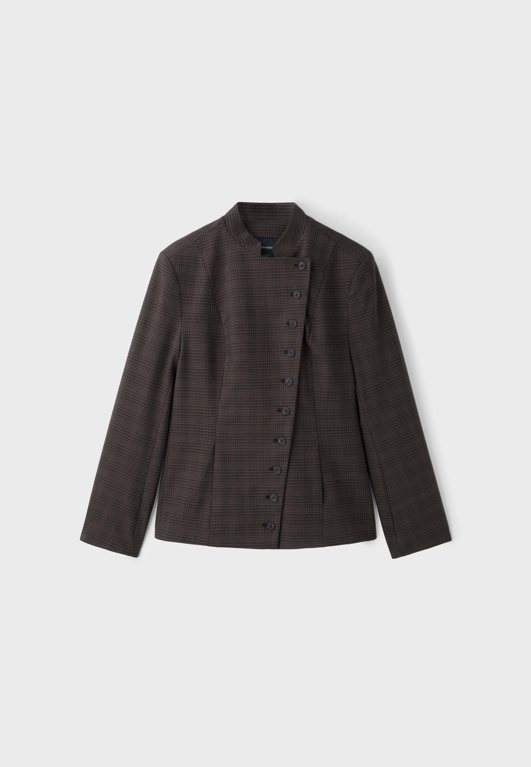 Asymmetric multi-button blazer — Brown