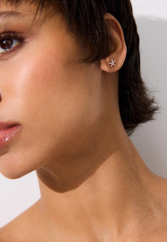 conjunto de 9 brincos estreladomar com brilho