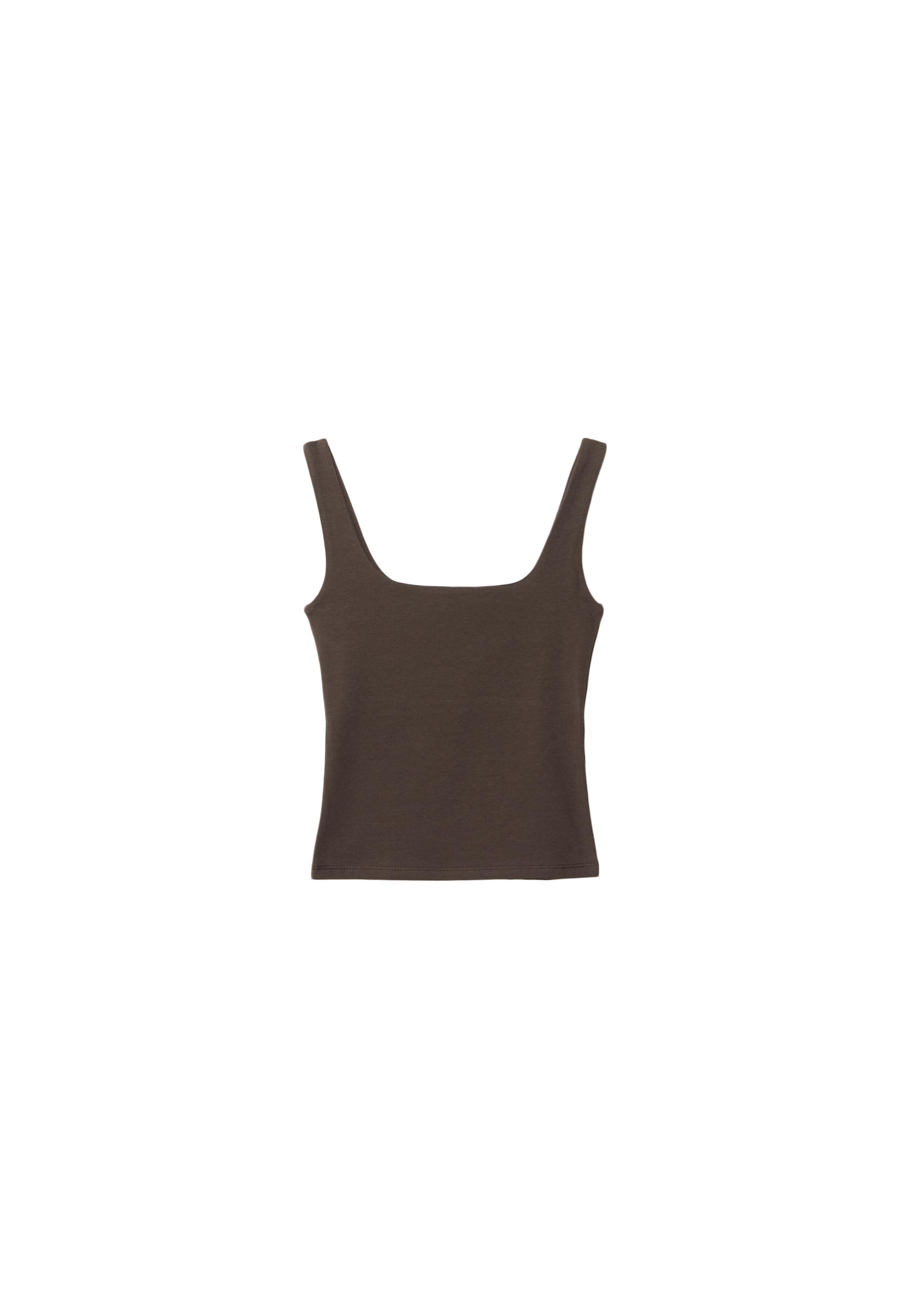 Wide strap top — Brown
