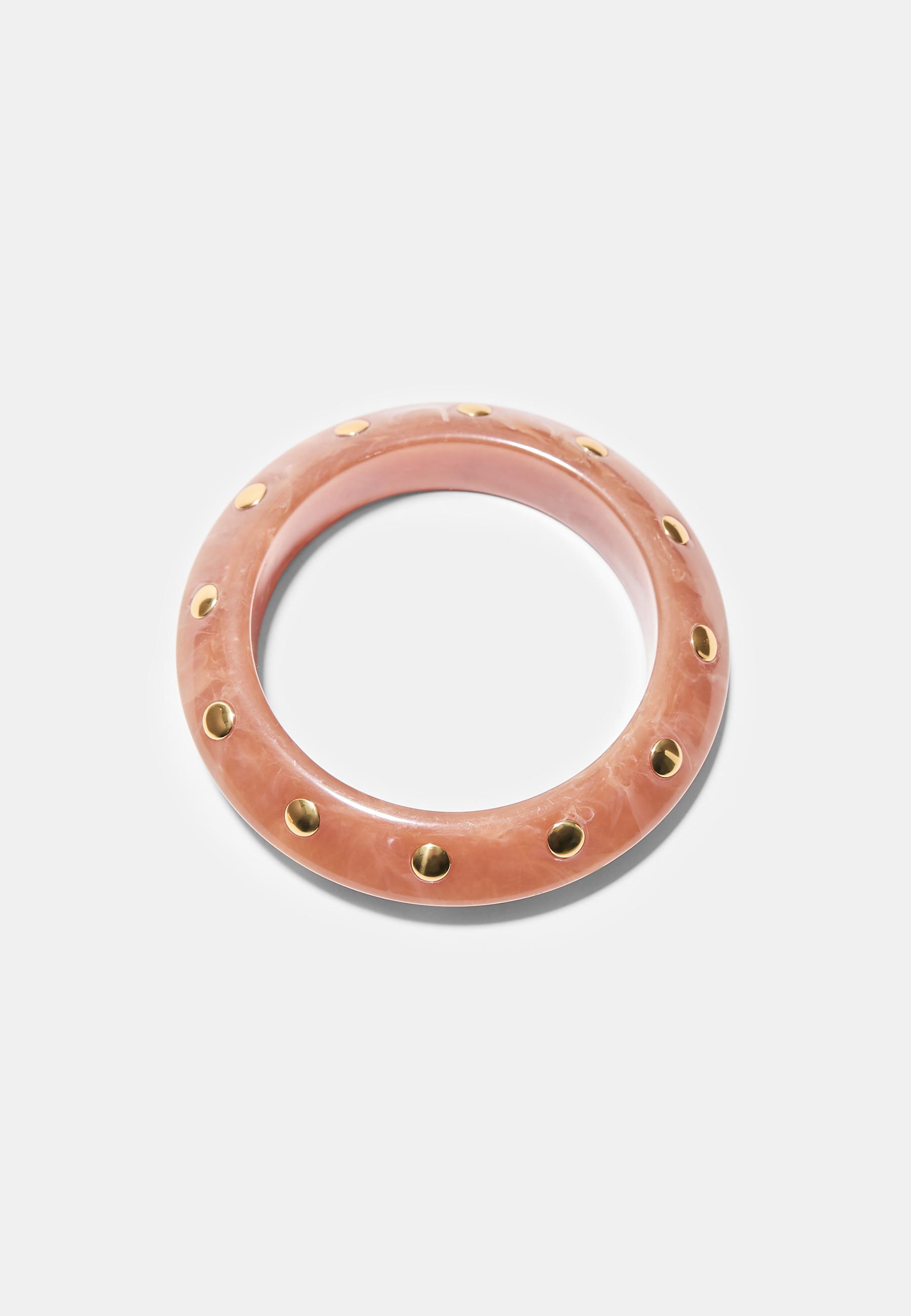 Set of 2 Studded Bracelets — Brown