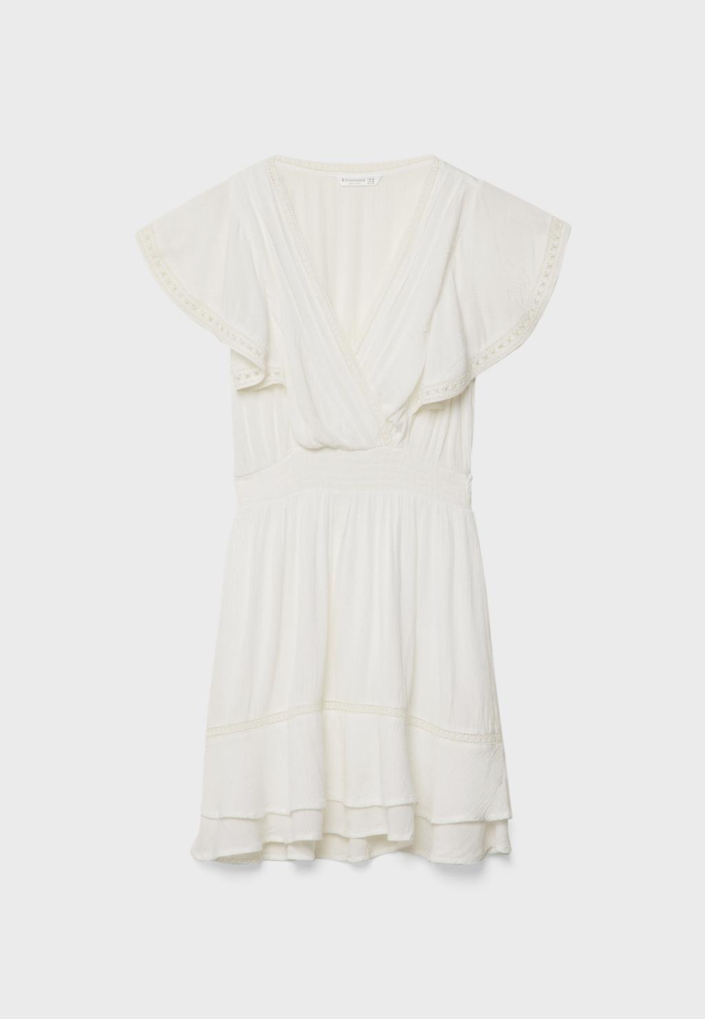 Vestido fluido corto volantes
