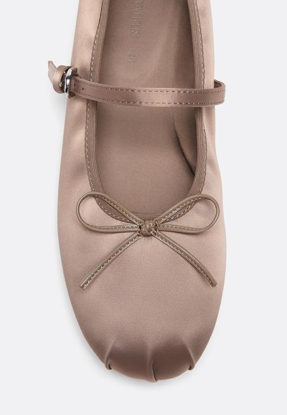 satin buckle ballet flats
