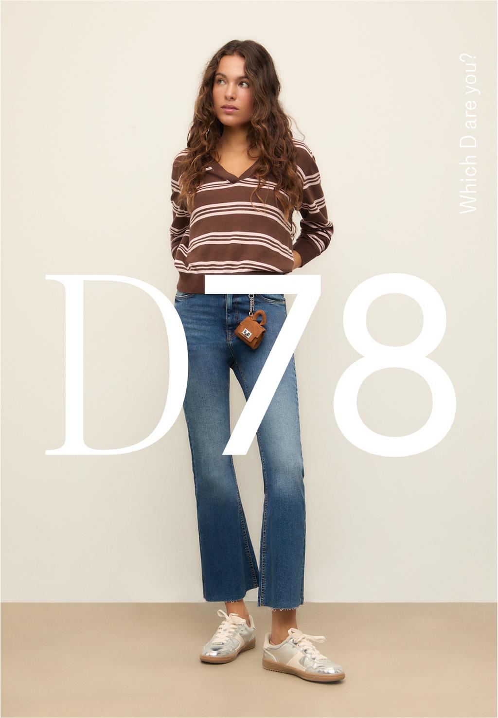 D78 Cropped-Schlaghose aus Jeans